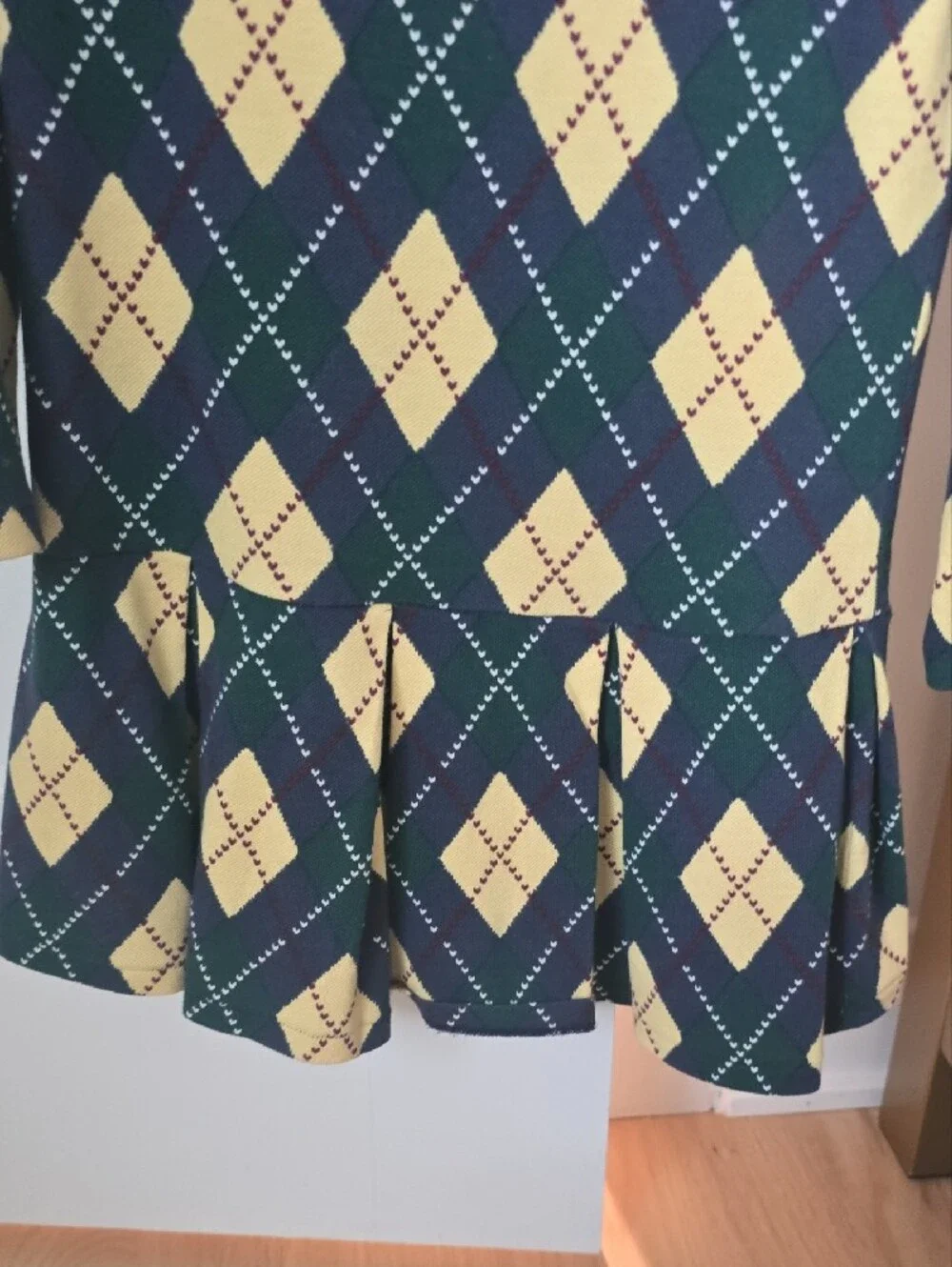 Polo by Ralph Lauren Navy, Green & Yellow Argyle Polo Dress